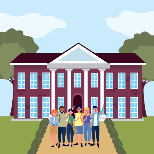 education university college cartoon vector image