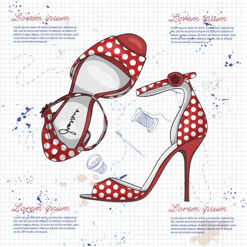 Fashion sketch womens shoes vector image