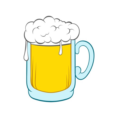 beer mug icon in cartoon style vector image