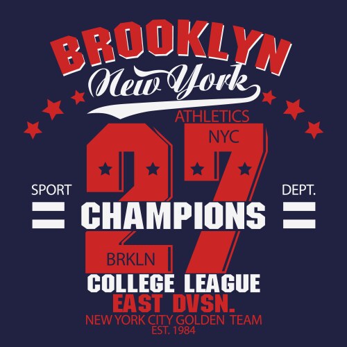 Brooklyn t-shirt graphics vector image