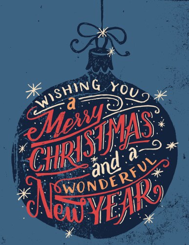 wishing you a merry christmas hand lettering vector image