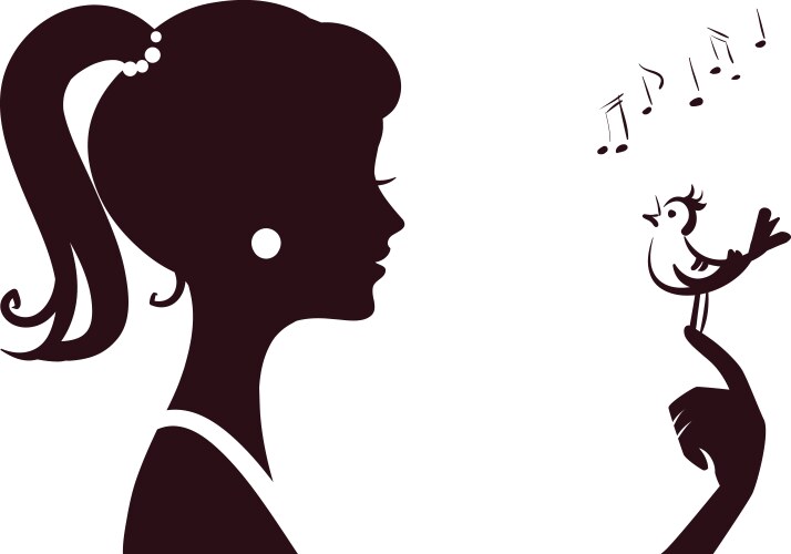 Beautiful girl silhouette vector image