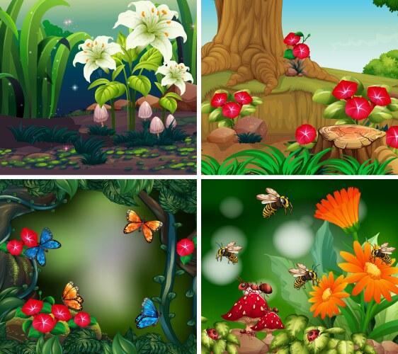 set background scene with nature theme vector image