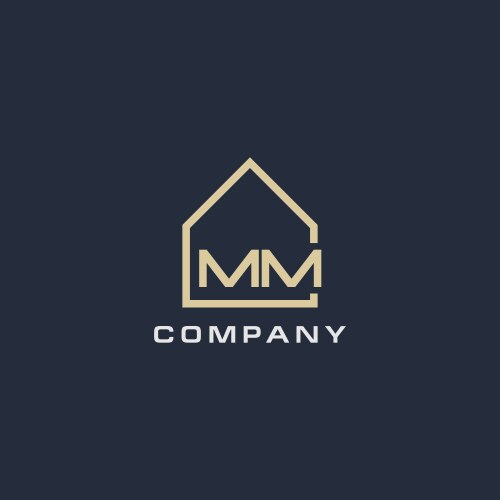 Initial letter mm real estate logo with simple vector image