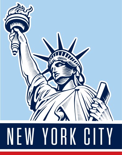 liberty statuenyc usa vector image