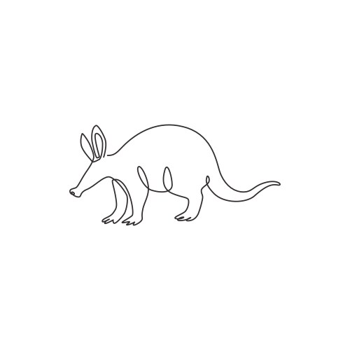 One single line drawing exotic aardvark vector image