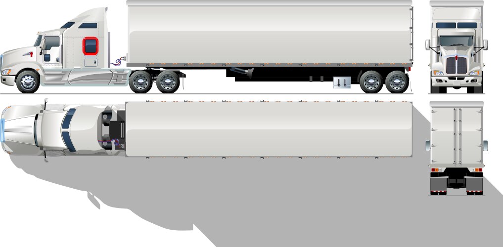 Hi detailed semi truck vector image