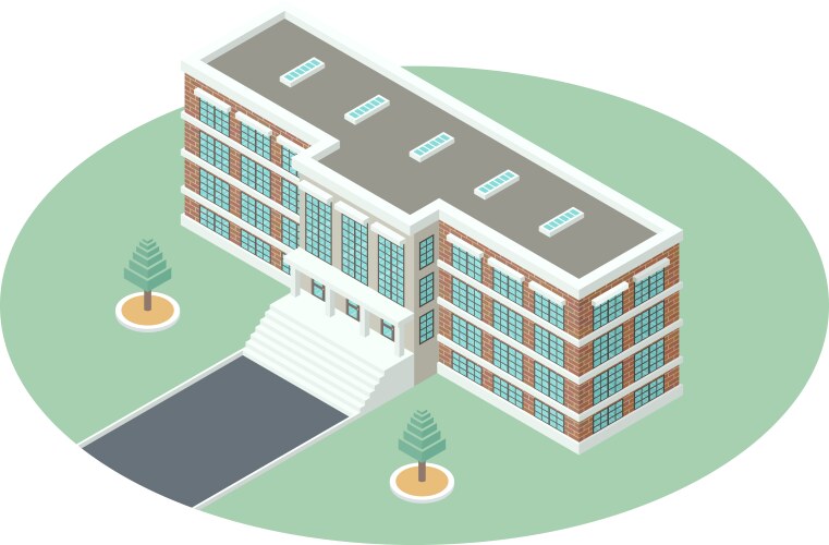 administrative building in isometric projection vector image