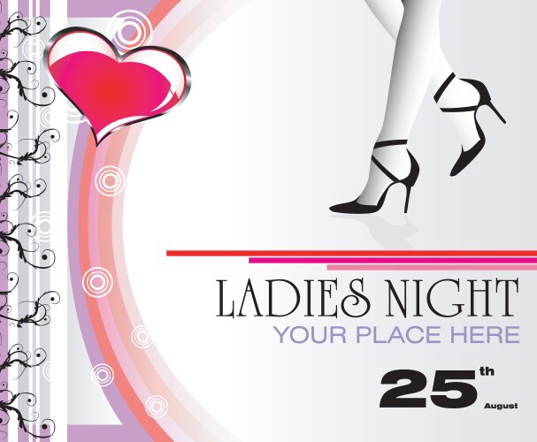 Ladies night flyer vector image