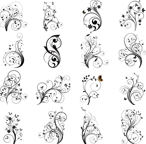 Floral elements vector image