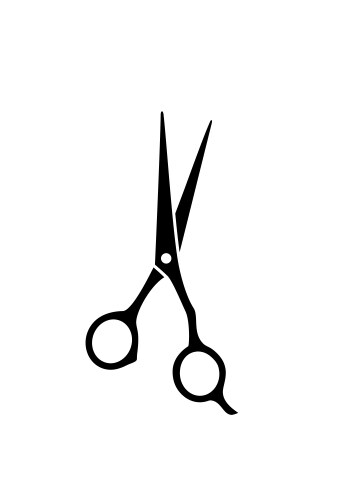 hair stylist open cutting scissors silhouette vector image