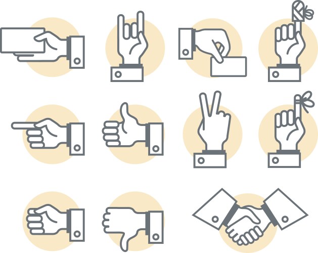 Hand signs vector image