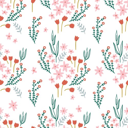 Seamless floral pattern elegant flower texture vector image