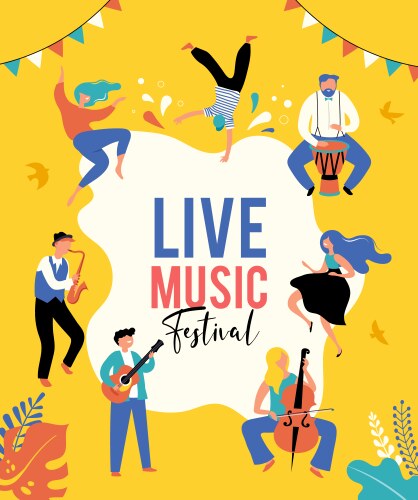 Summer fest concept live music festival jazz vector image