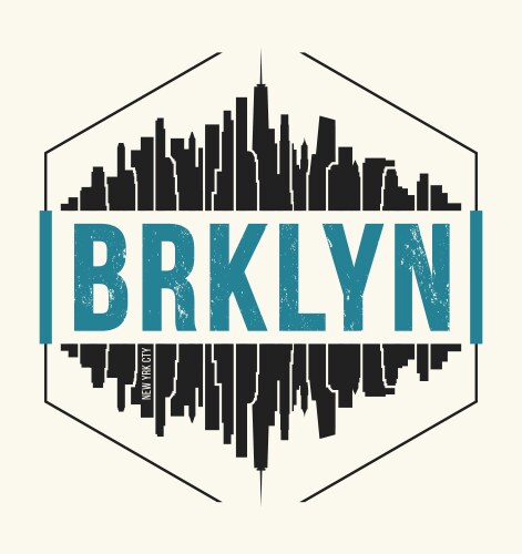 brooklyn new york graphic t-shirt design tee vector image