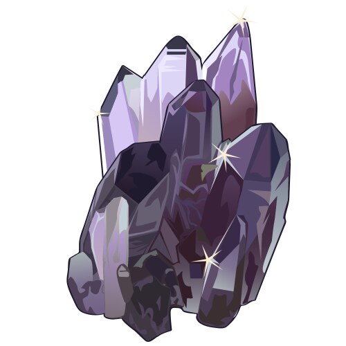 Purple crystal gem stone closeup vector image