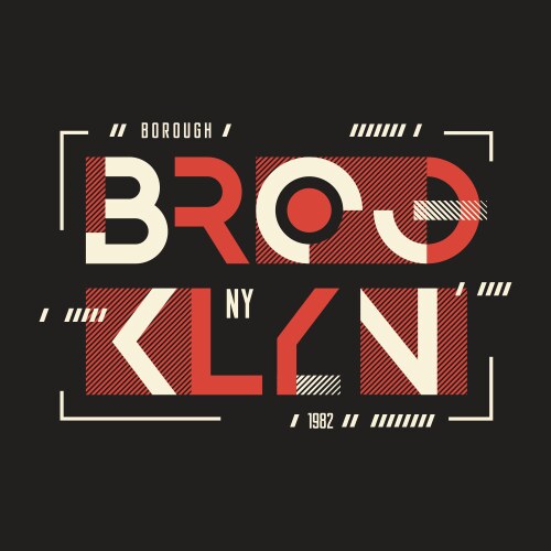 Broolklyn t-shirt and apparel geometric vector image