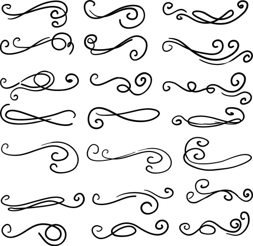 Swirl ornament stroke ornamental curls swirls vector image