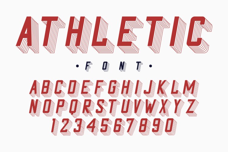 athletic font varsity and college alphabet vector image