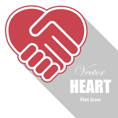 Handshake in a heart shape vector image