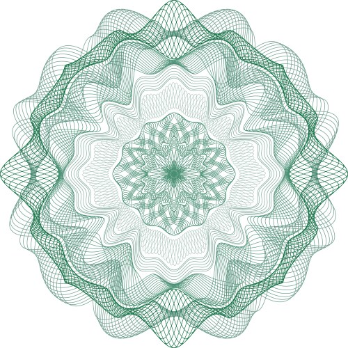 Rosetka 1 green vector image