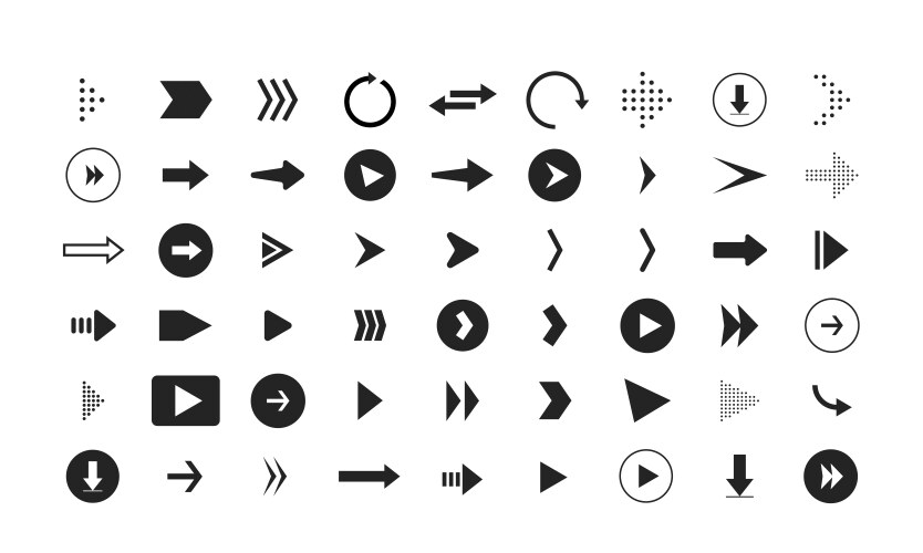 arrows set arrow icons vector image