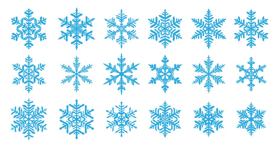 Set snowflakes vector image