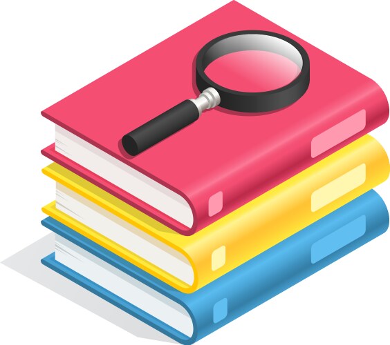 isometric book icon stack of books textbook pile vector image