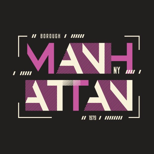 manhattan new york t-shirt and apparel vector image