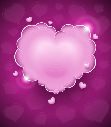 Pink glamour heart cloud vector image