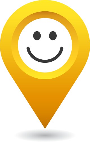 smiley happy location pin vector image