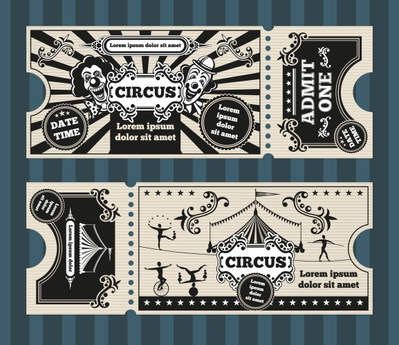 birthday card with circus tickets template vector image