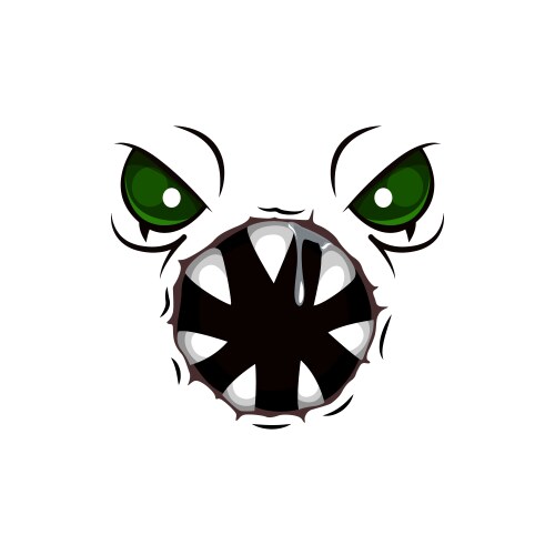 Monster face cartoon icon creepy creature vector image