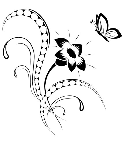 Flower pattern tattoo vector image