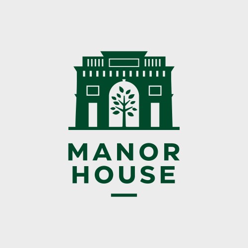 Modern professional logo manor house in green vector image