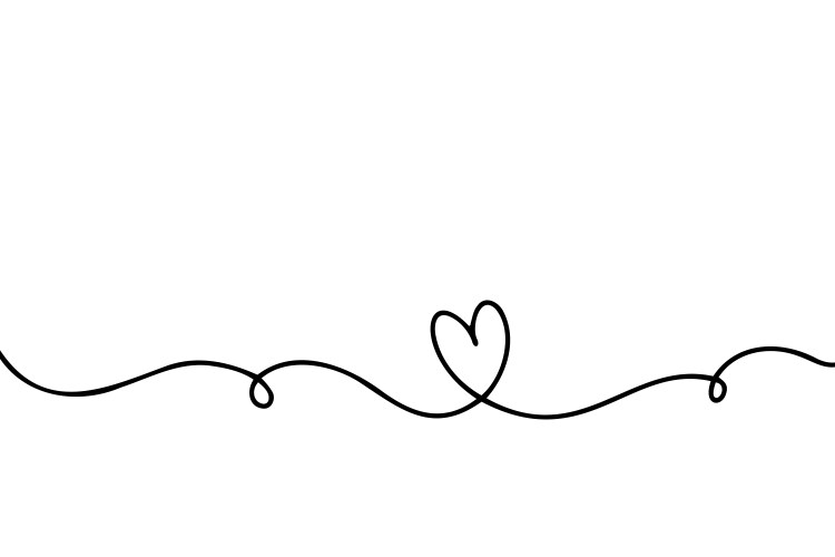 Doodle abstract heart continuous line drawing vector image