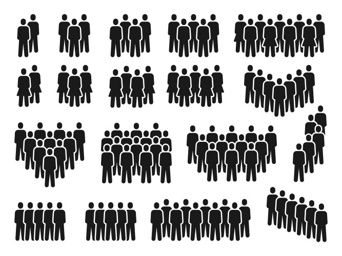 People crowd icons group persons gathering vector image