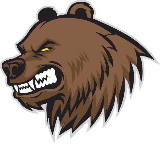 Angry bear head mascot vector image