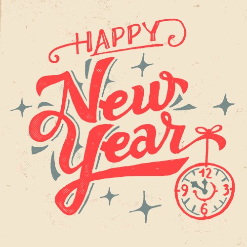 happy new year hand lettering vector image