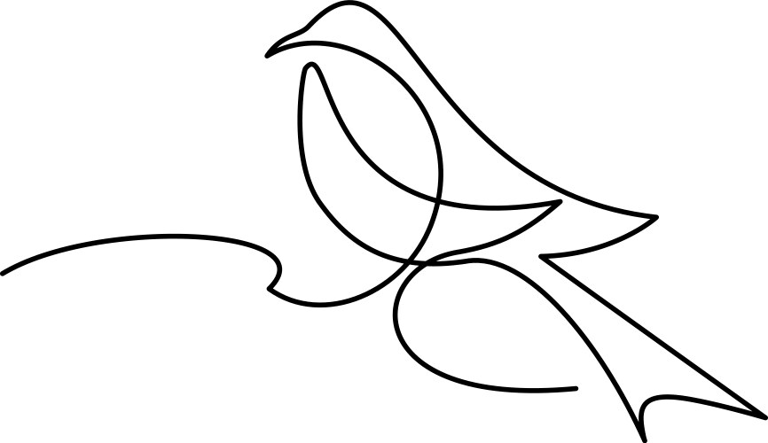 Little beauty bird concept continuous one line vector image