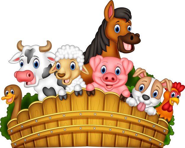 Cartoon farm animals vector image