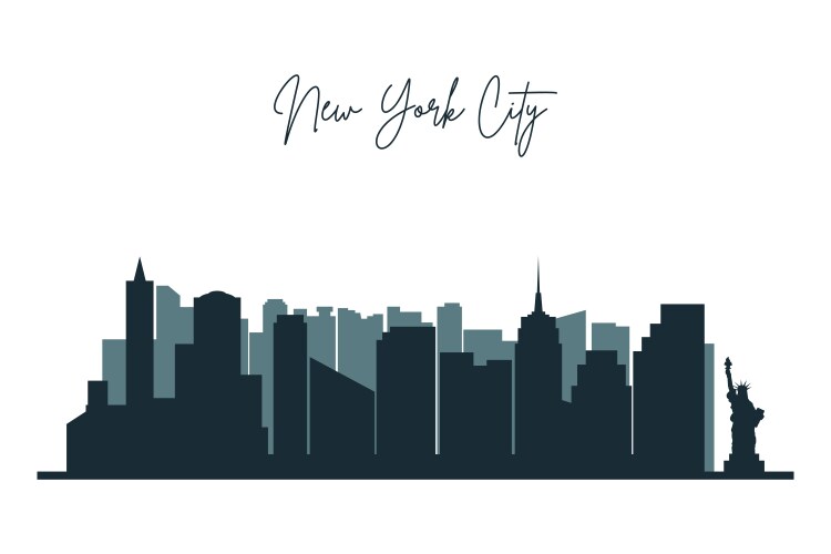 Silhouette new york city nyc urban skyline vector image