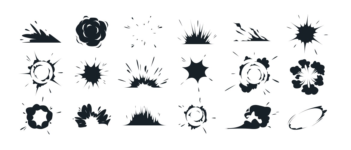 Cartoon explode effects speed comic explosive vector image