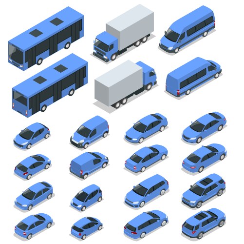 Flat isometric high quality city transport car vector image