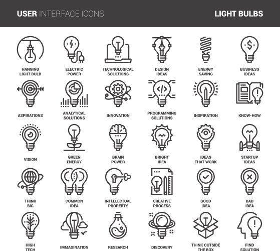 Light bulbs icons vector image