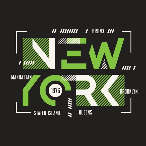 new york t-shirt and apparel geometric vector image