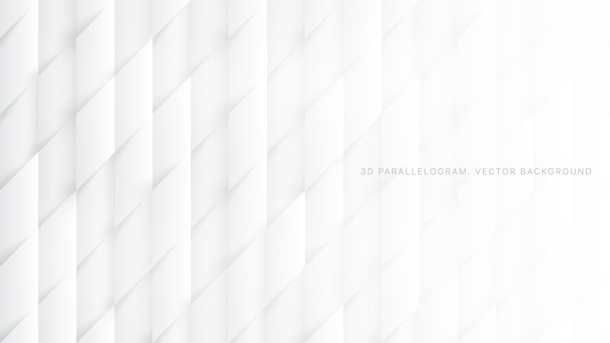 3d parallelograms pattern white abstract vector image