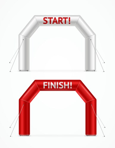 Realistic detailed 3d square inflatable archway vector image