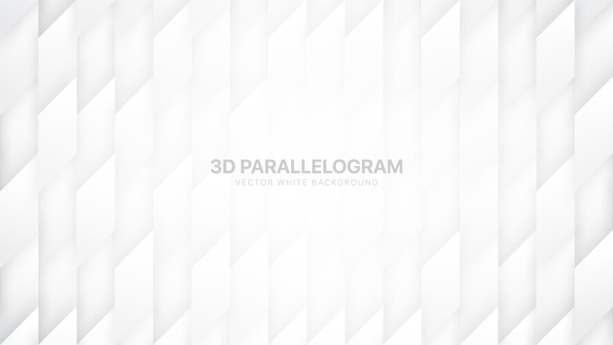 3d parallelogram shapes white abstract background vector image