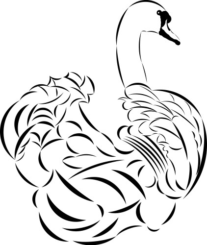 tattoo swan vector image